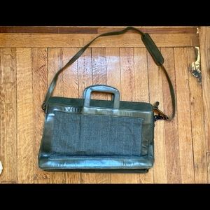 Initial Hong Kong Leather/Tweed Briefcase